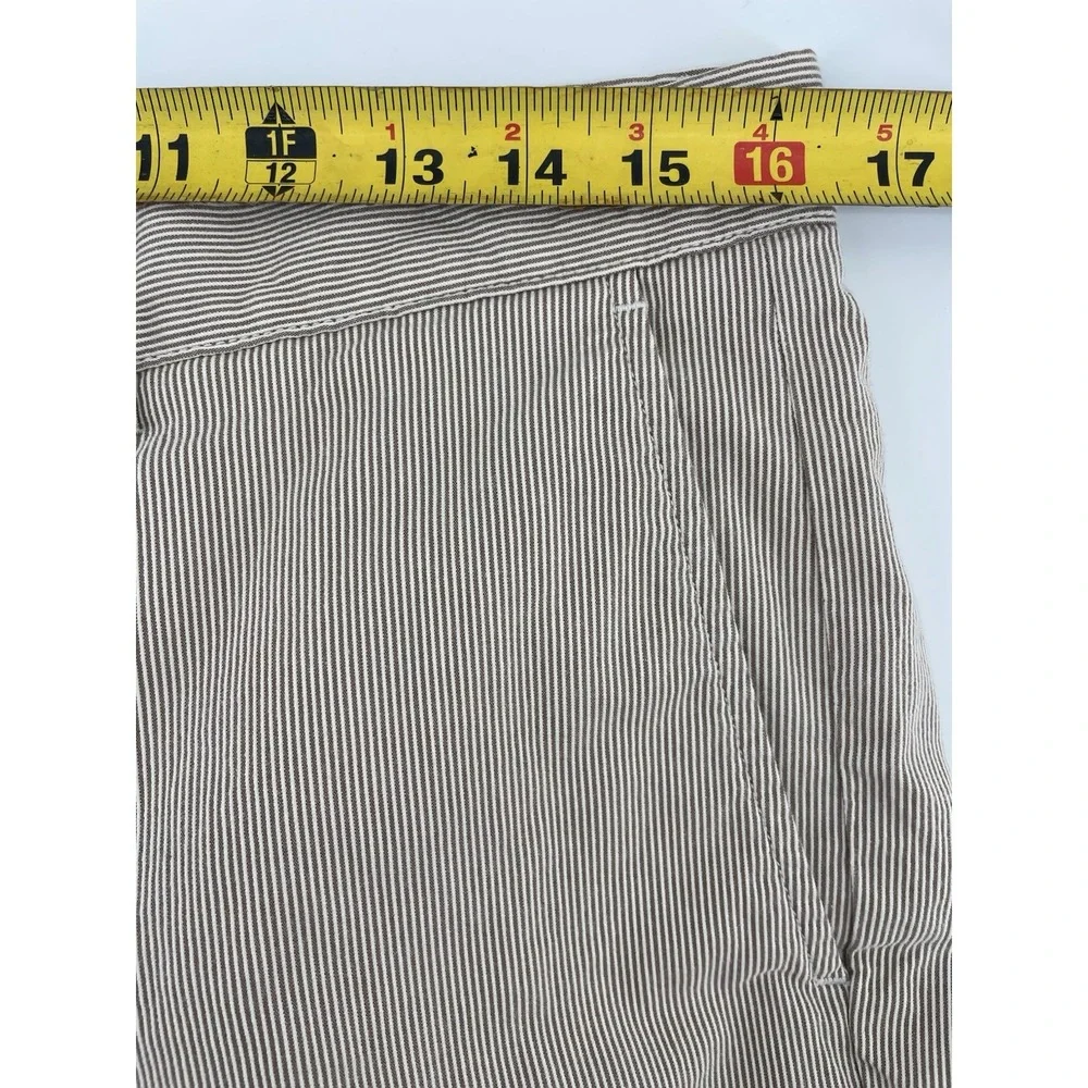 Polo Ralph Lauren Shorts Mens 33 Tan White Micro Stripe Seersucker 11